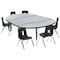 Flash Furniture 76" Oval Wave Grey Table Set-14" Stack Chairs XU-GRP-14CH-A3048CON-48-GY-T-P-GG - alternate 3